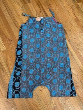 Renew Vintage Blue & Black Patterned Romper. NWT one of a kind